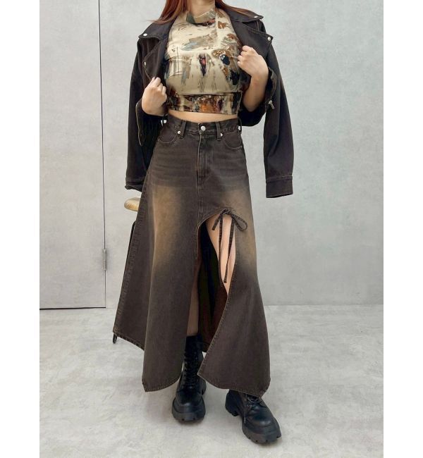 EVRIS「グラデーションスリットロングデニムスカート【セットアップ着用可能】」|スカート|