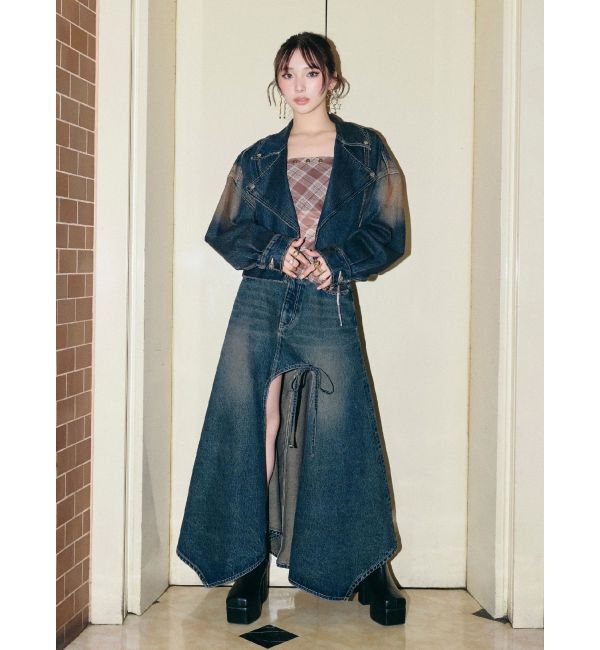 EVRIS「グラデーションスリットロングデニムスカート【セットアップ着用可能】」|スカート|