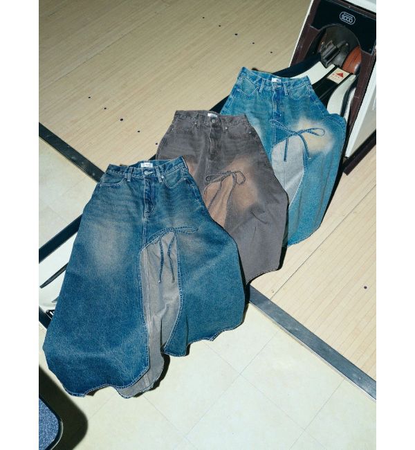 EVRIS「グラデーションスリットロングデニムスカート【セットアップ着用可能】」|スカート|