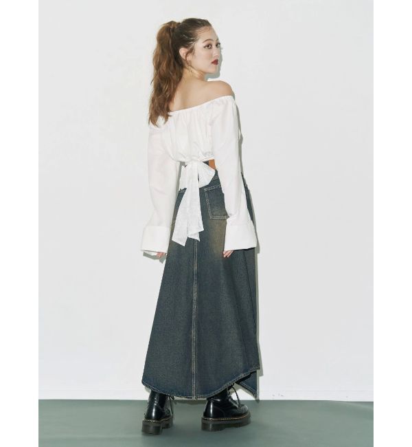 EVRIS「グラデーションスリットロングデニムスカート【セットアップ着用可能】」|スカート|