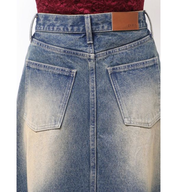 EVRIS「グラデーションスリットロングデニムスカート【セットアップ着用可能】」|スカート|