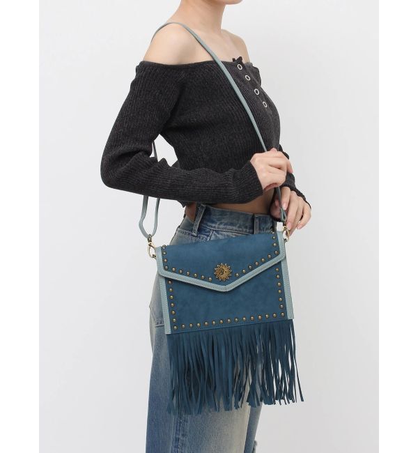 EVRIS「フェイクスェードスタッズデザインショルダーBAG」|ショルダー・メッセンジャー|