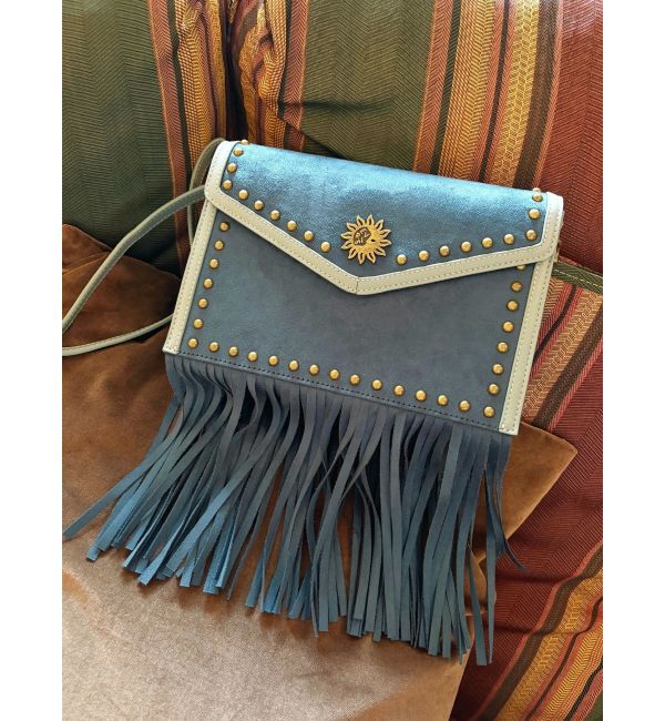 EVRIS「フェイクスェードスタッズデザインショルダーBAG」|ショルダー・メッセンジャー|ブルー