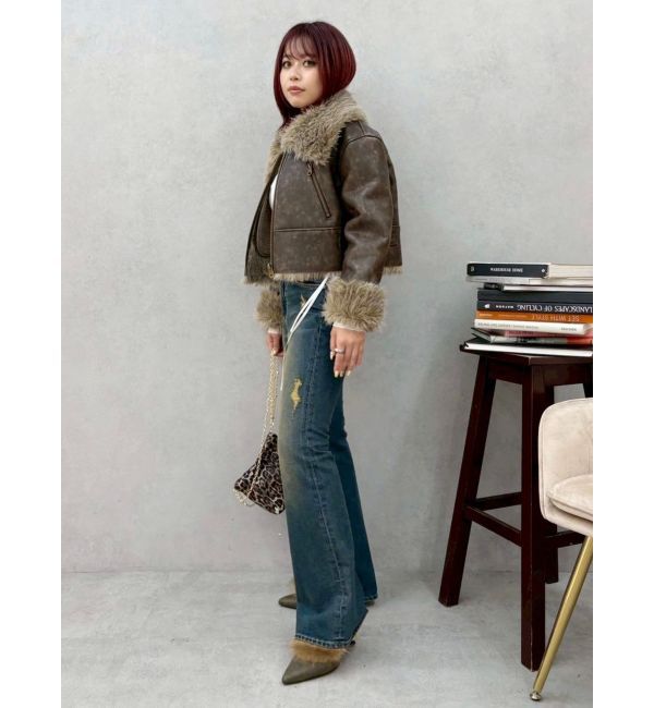 EVRIS「BIGカラーフェイクファーショートブルゾン」|ブルゾン・スタジャン|