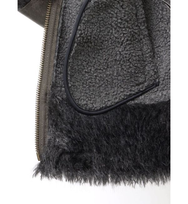 EVRIS「BIGカラーフェイクファーショートブルゾン」|ブルゾン・スタジャン|