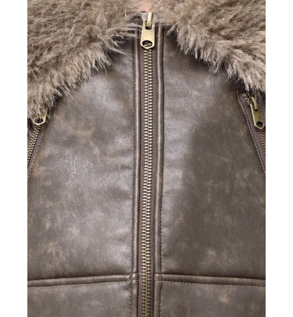 EVRIS「BIGカラーフェイクファーショートブルゾン」|ブルゾン・スタジャン|