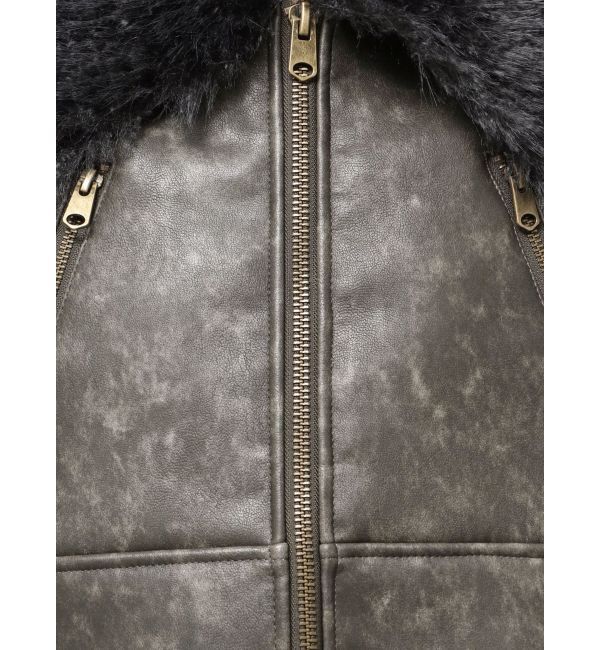 EVRIS「BIGカラーフェイクファーショートブルゾン」|ブルゾン・スタジャン|