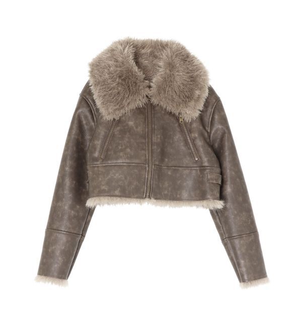 EVRIS「BIGカラーフェイクファーショートブルゾン」|ブルゾン・スタジャン|