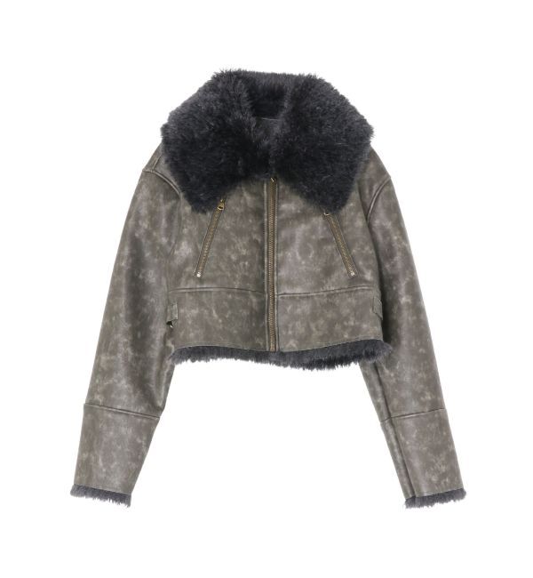 EVRIS「BIGカラーフェイクファーショートブルゾン」|ブルゾン・スタジャン|