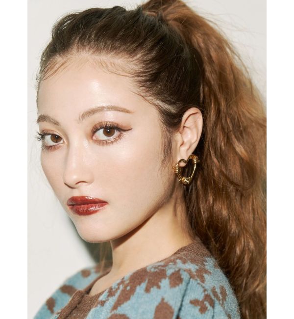 EVRIS「HEART MOTIF HOOP ピアス」|ピアス|