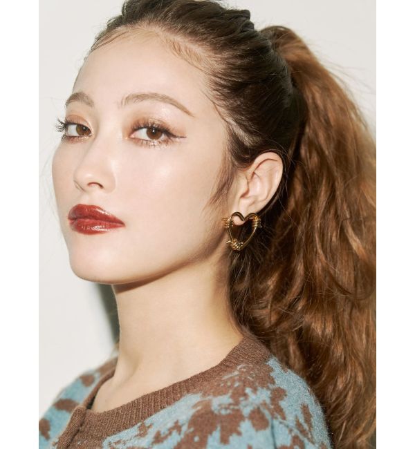 EVRIS「HEART MOTIF HOOP ピアス」|ピアス|