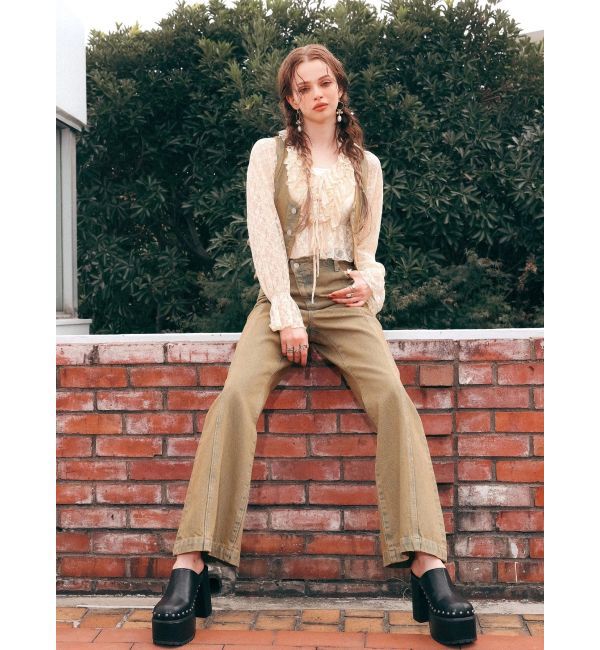 EVRIS「ヴィンテージライクデニムベスト【セットアップ着用可能】」|テーラードジャケット|