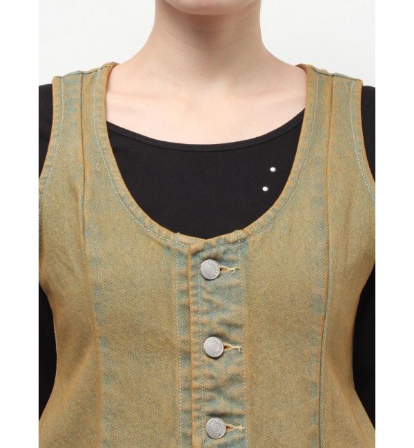 EVRIS「ヴィンテージライクデニムベスト【セットアップ着用可能】」|テーラードジャケット|