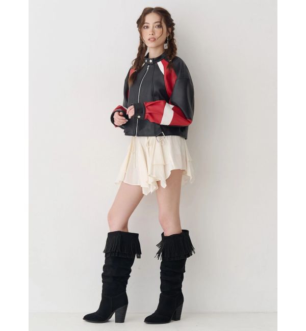 EVRIS「エンブレムドッキングバイカーブルゾン【セットアップ着用可能】」|ブルゾン・スタジャン|