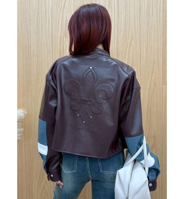 EVRIS「エンブレムドッキングバイカーブルゾン【セットアップ着用可能】」|ブルゾン・スタジャン|