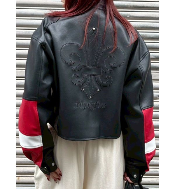 EVRIS「エンブレムドッキングバイカーブルゾン【セットアップ着用可能】」|ブルゾン・スタジャン|