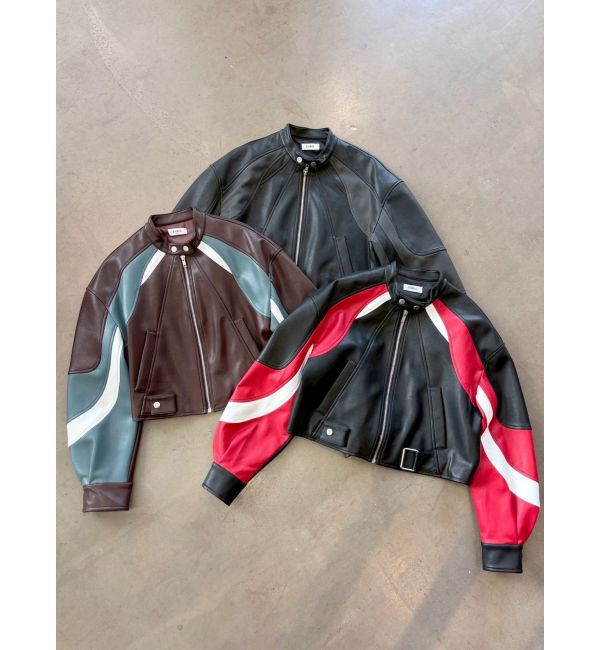 EVRIS「エンブレムドッキングバイカーブルゾン【セットアップ着用可能】」|ブルゾン・スタジャン|