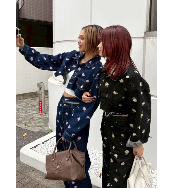 EVRIS「Embroideryデニムブルゾン【セットアップ着用可能】」|デニムジャケット|