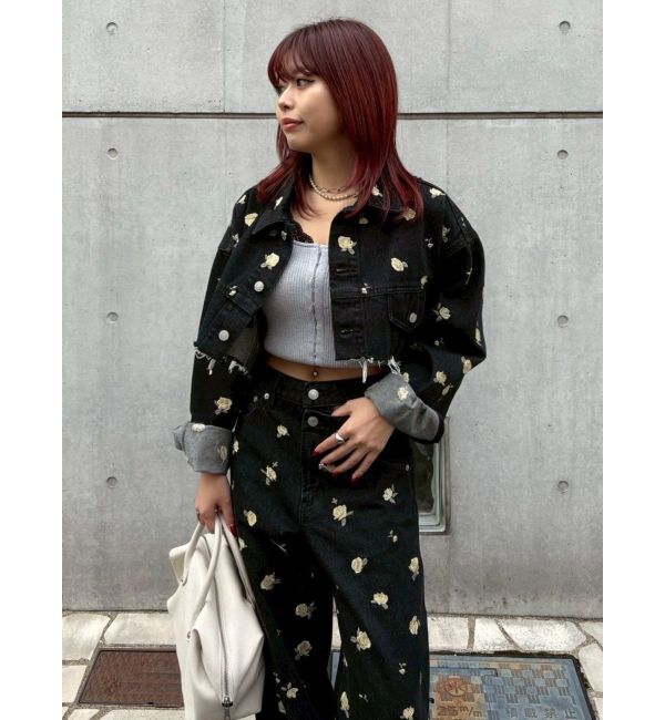 EVRIS「Embroideryデニムブルゾン【セットアップ着用可能】」|デニムジャケット|