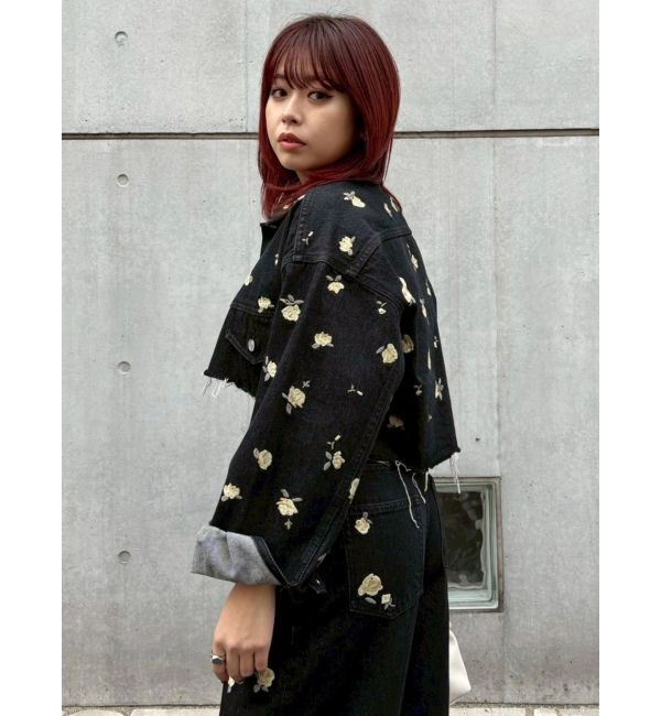 EVRIS「Embroideryデニムブルゾン【セットアップ着用可能】」|デニムジャケット|