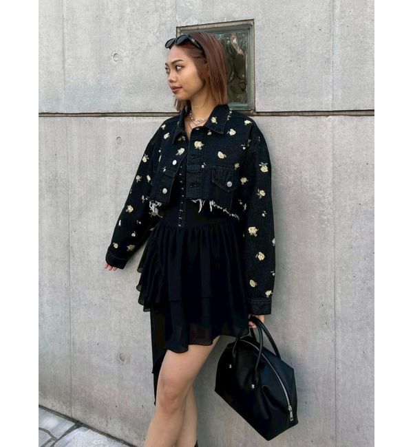 EVRIS「Embroideryデニムブルゾン【セットアップ着用可能】」|デニムジャケット|