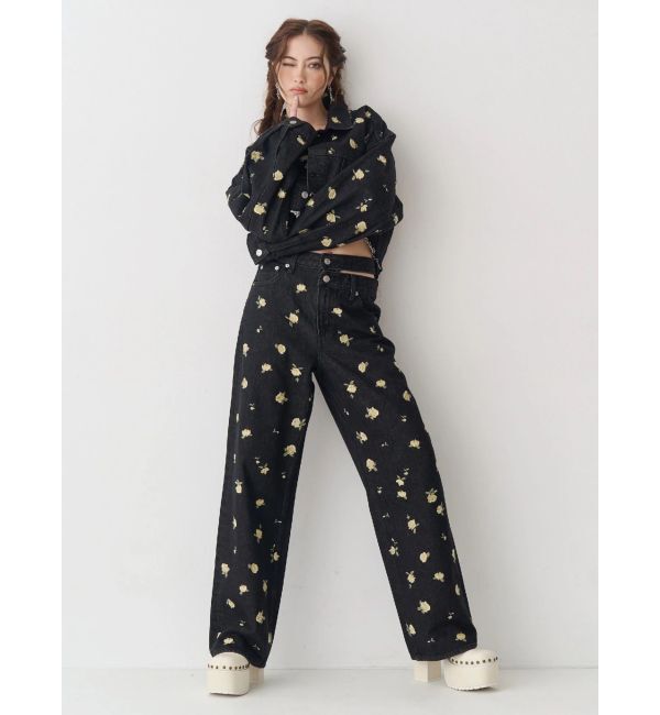 EVRIS「Embroideryデニムブルゾン【セットアップ着用可能】」|デニムジャケット|