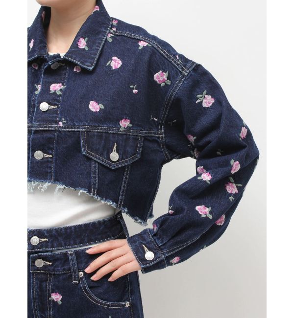 EVRIS「Embroideryデニムブルゾン【セットアップ着用可能】」|デニムジャケット|