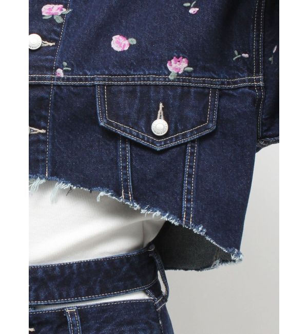 EVRIS「Embroideryデニムブルゾン【セットアップ着用可能】」|デニムジャケット|