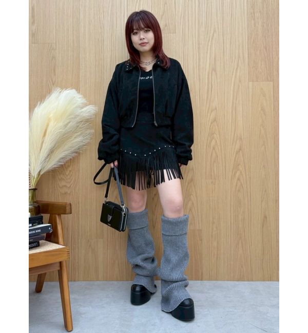 EVRIS「フェイクスウェードフリンジスタッズミニスカート【セットアップ着用可能】」|スカート|
