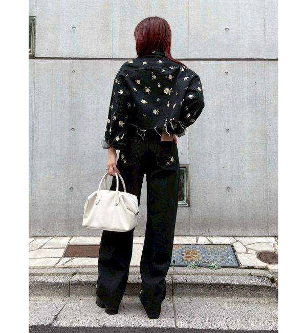 EVRIS「Embroideryカットアウトワイドデニムパンツ【セットアップ着用可能】」|デニム|