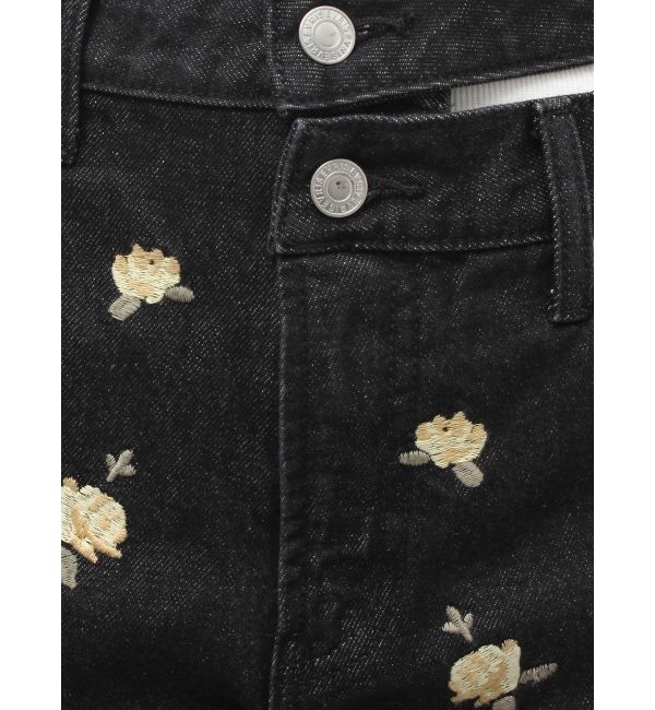 EVRIS「Embroideryカットアウトワイドデニムパンツ【セットアップ着用可能】」|デニム|