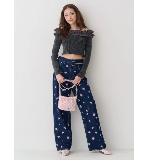 EVRIS「フリルピグメントニットトップス」|ニット・セーター|