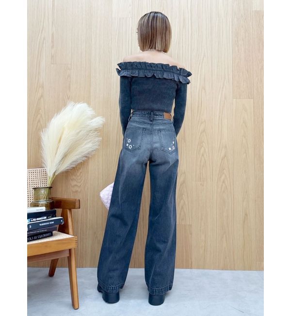 EVRIS「フリルピグメントニットトップス」|ニット・セーター|