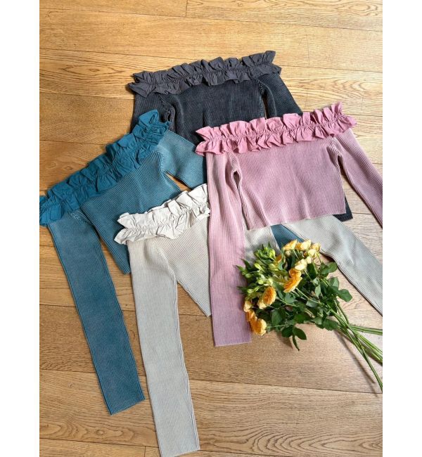 EVRIS「フリルピグメントニットトップス」|ニット・セーター|