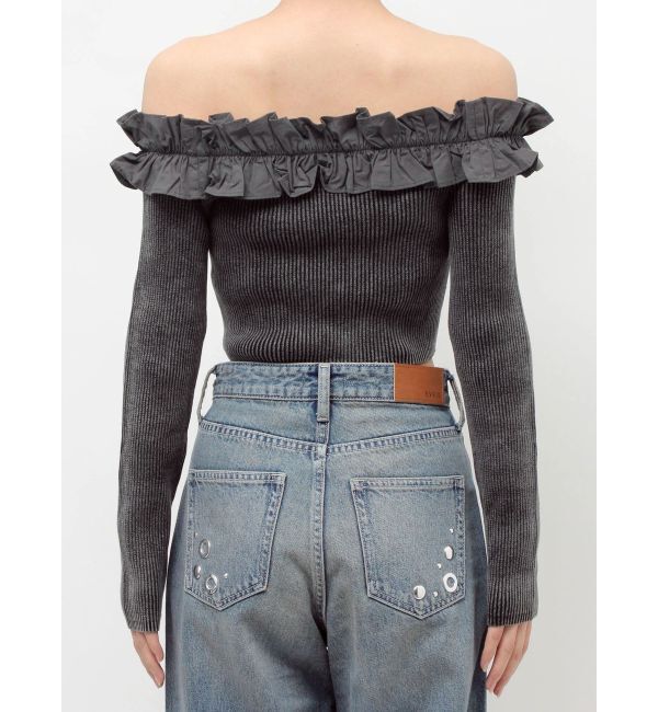 EVRIS「フリルピグメントニットトップス」|ニット・セーター|