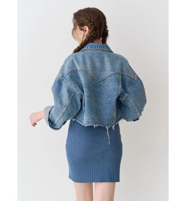 EVRIS「ヴィンテージライクカラーデニムブルゾン【セットアップ着用可能】」|デニムジャケット|