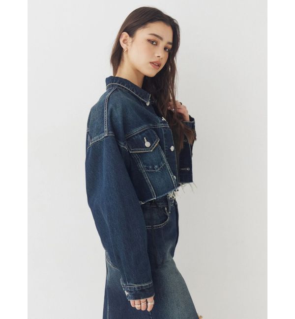 EVRIS「ヴィンテージライクカラーデニムブルゾン【セットアップ着用可能】」|デニムジャケット|