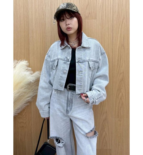 EVRIS「ヴィンテージライクカラーデニムブルゾン【セットアップ着用可能】」|デニムジャケット|