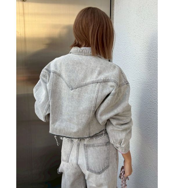 EVRIS「ヴィンテージライクカラーデニムブルゾン【セットアップ着用可能】」|デニムジャケット|