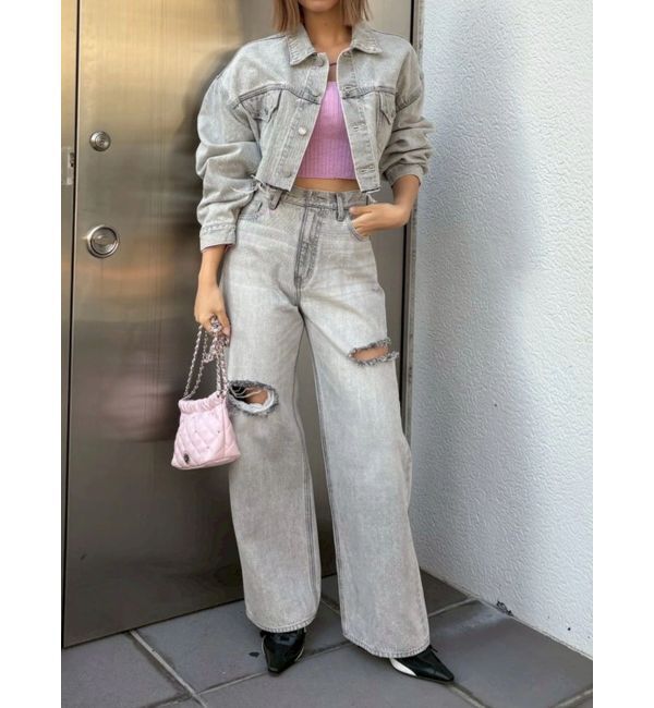 EVRIS「ヴィンテージライクカラーデニムブルゾン【セットアップ着用可能】」|デニムジャケット|