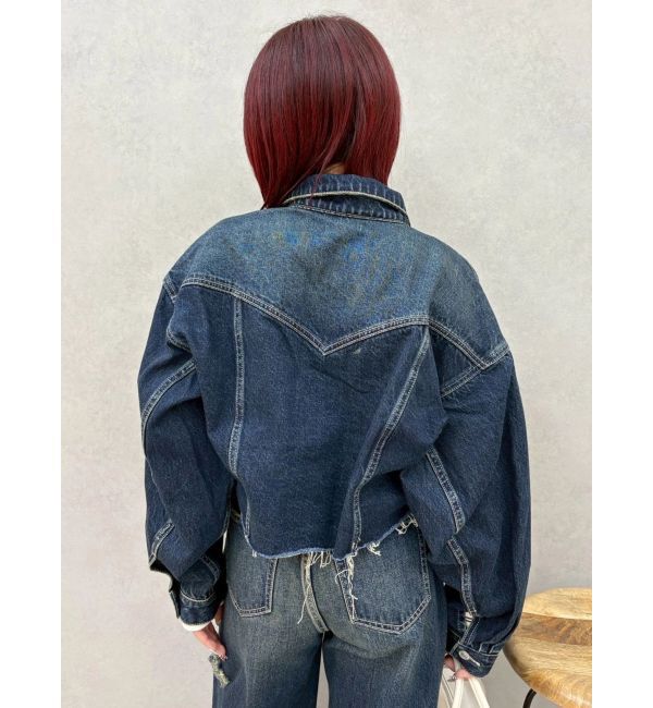 EVRIS「ヴィンテージライクカラーデニムブルゾン【セットアップ着用可能】」|デニムジャケット|