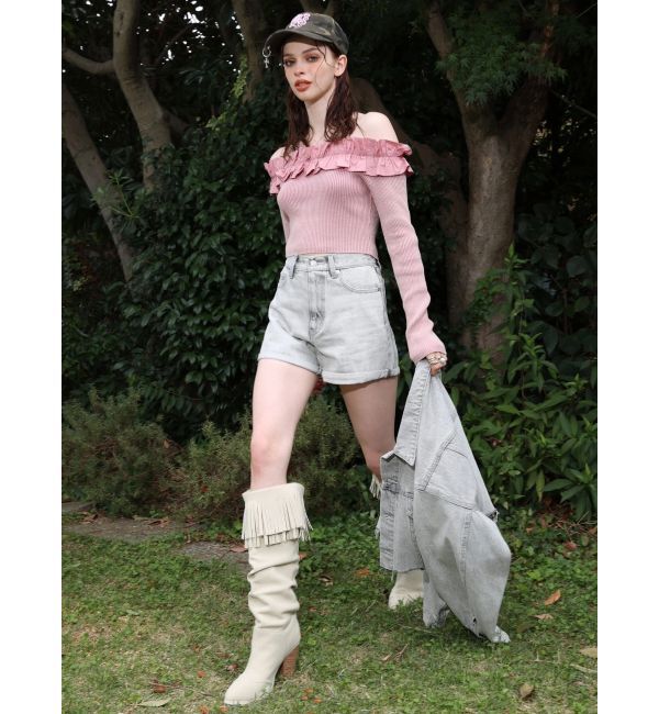 EVRIS「ヴィンテージライクカラーデニムブルゾン【セットアップ着用可能】」|デニムジャケット|