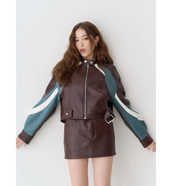 EVRIS「フェイクレザーベルトミニスカート【セットアップ着用可能】」|スカート|