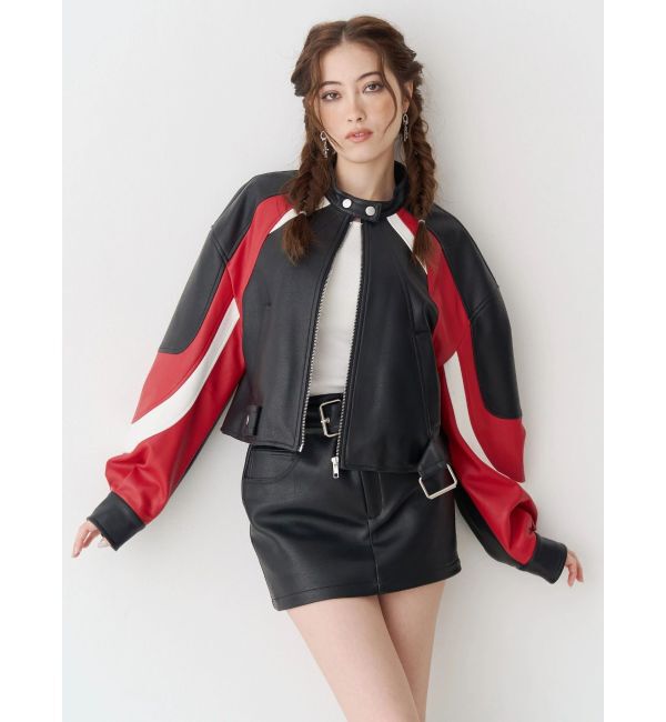 EVRIS「フェイクレザーベルトミニスカート【セットアップ着用可能】」|スカート|