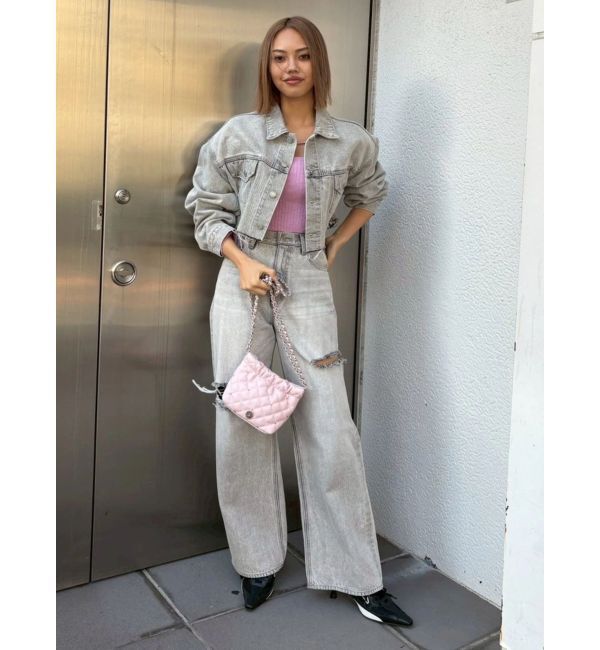 EVRIS「カットアウトワイドデニムパンツ【セットアップ着用可能】」|デニム|