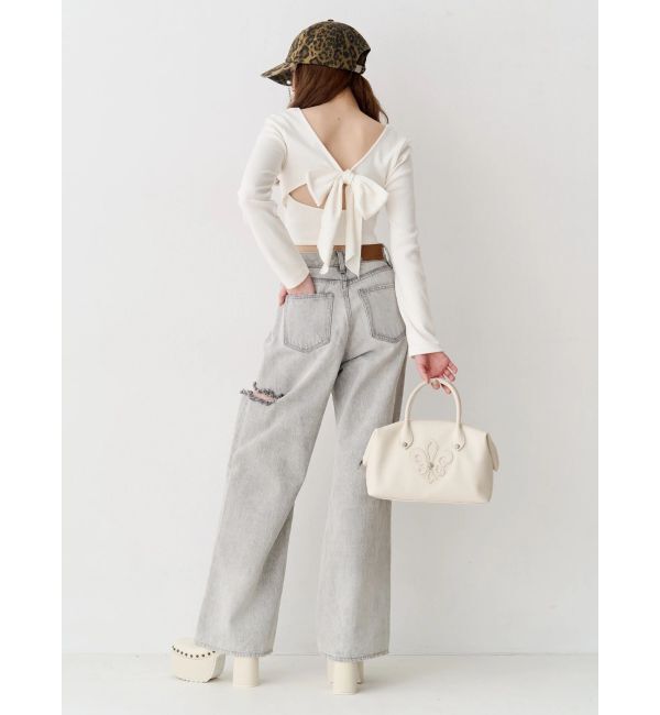 EVRIS「カットアウトワイドデニムパンツ【セットアップ着用可能】」|デニム|