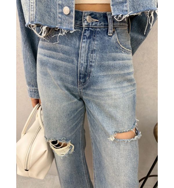 EVRIS「カットアウトワイドデニムパンツ【セットアップ着用可能】」|デニム|