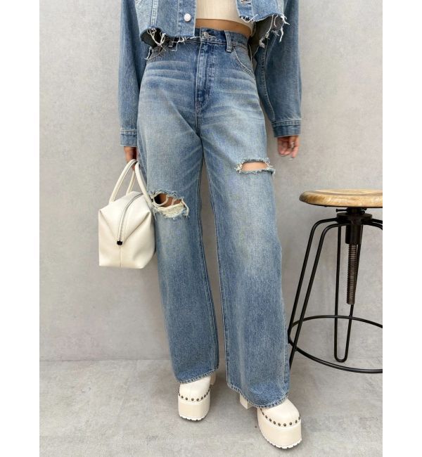 EVRIS「カットアウトワイドデニムパンツ【セットアップ着用可能】」|デニム|