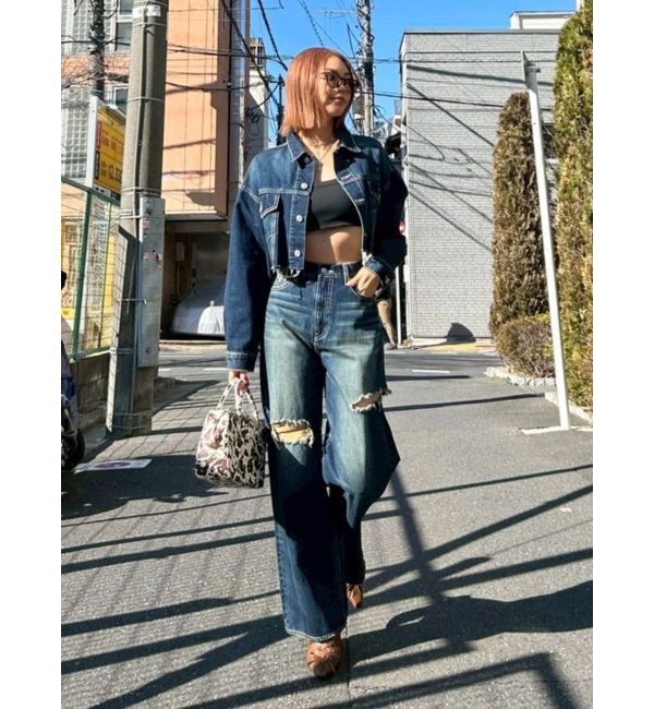 EVRIS「カットアウトワイドデニムパンツ【セットアップ着用可能】」|デニム|