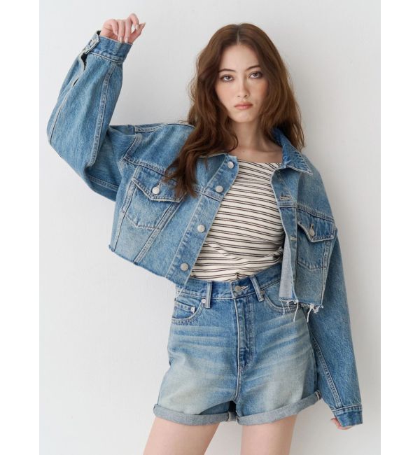 EVRIS「ヴィンテージライクカラーショートデニムパンツ【セットアップ着用可能】」|デニム|